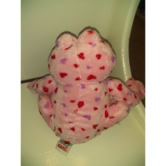 Ganz Webkinz Love Frog 9" plush Pink Hearts Stuffed‎ Animal Valentine Soft - Picture 8 of 13